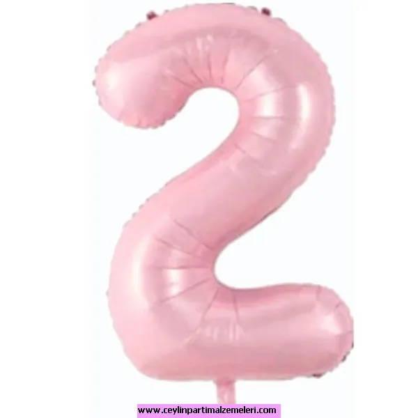2 Rakam Pembe Folyo Balon